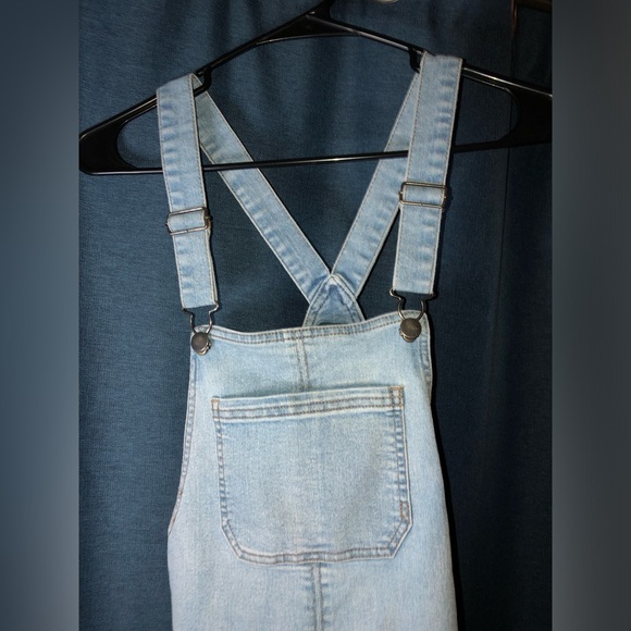 Target Wild Fable Womens Overalls Cut Off Dress Skirt Size XSmall Denim - Picture 14 of 17